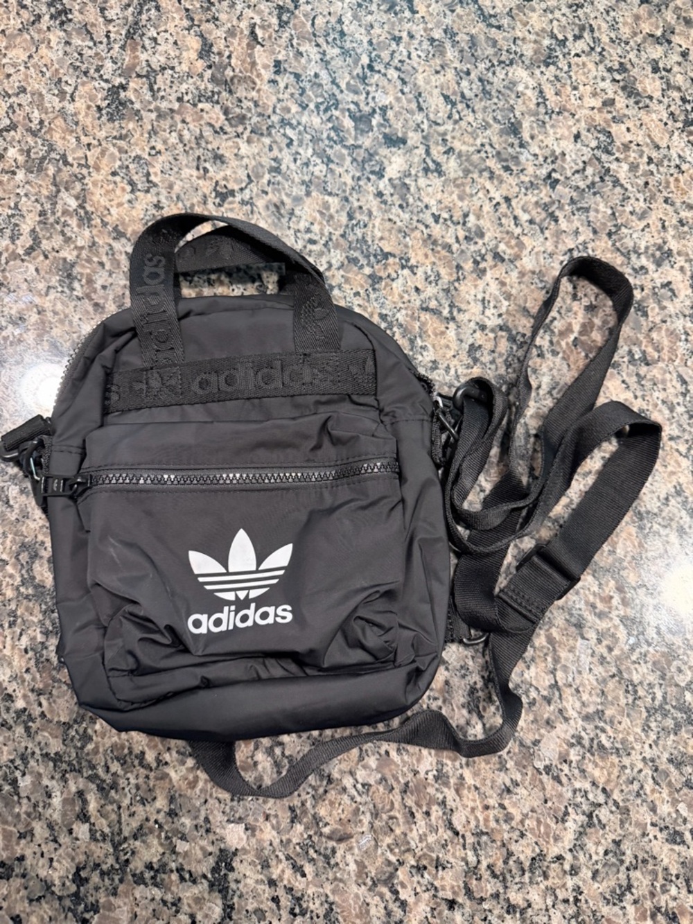 adidas Black Trefoil Mini Crossbody Belt Bag